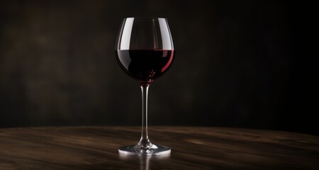  Elegance in a glass - A single red wine on a table