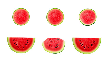 Watermelon Slice on Transparent Background - Juicy Fruit for Summer Snacking, Top View Digital Art