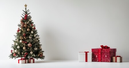  Joyful Christmas celebration with a beautifully decorated tree and presents
