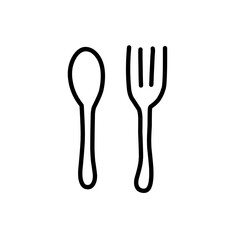 food icons, spoon, fork, plate