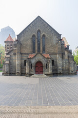 Front facade of the Anglican church in Tianjin, China
