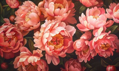 close up peony flowers background