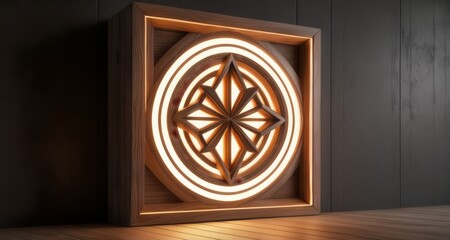  Elegant wooden wall art with illuminated star design
