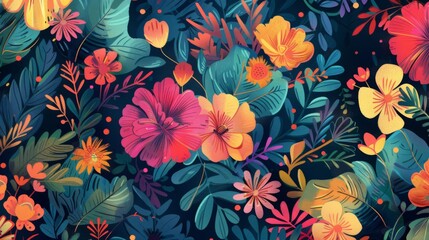 Fototapeta na wymiar Abstract hand drawn flower background
