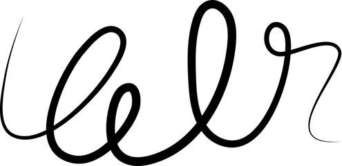 Spiral wave line or curved pattern. Graphic element