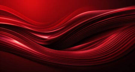  Vibrant Red Abstract Wave Form