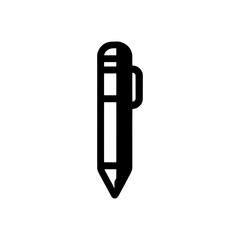 pen, black vector icon on white background