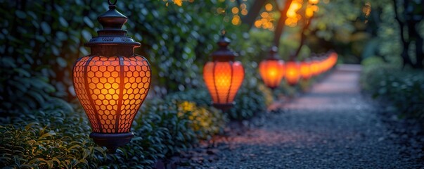 red lantern in a garden
