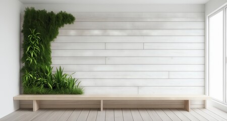  Eco-chic indoor garden with wooden bench
