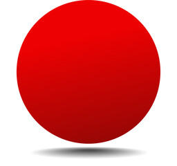 Red paper circle and shadow. Element for design