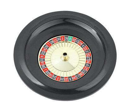 Roulette wheel isolated on white, above view. Casino game