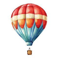 Watercolor HotAir Balloon Clipart  Isolated on White