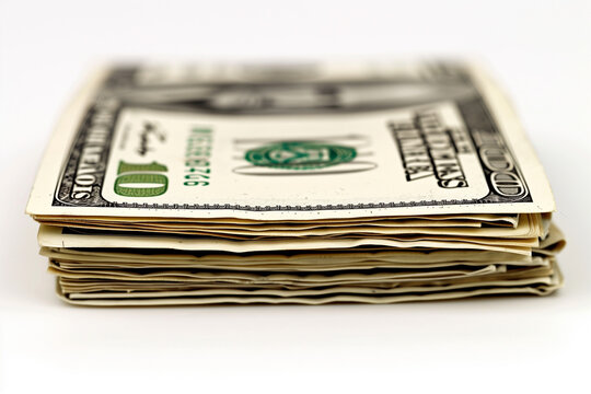 money bill stack, isolated on a white background