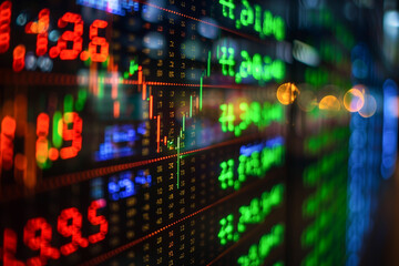 a stock price board in a stock exchange