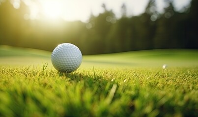 Golf Ball on a Vibrant Green Field