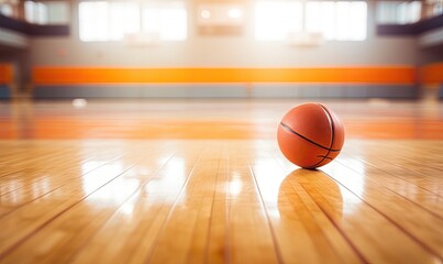 The Majestic Basketball Embracing the Smooth Hardwood Floor