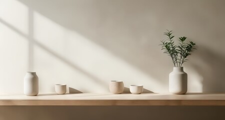  Elegant simplicity - A minimalist tableau with vases and plants