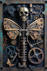 Industrial steampunk theme background