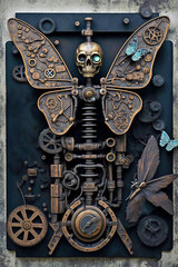 Industrial steampunk theme background