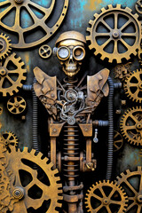 Industrial steampunk theme background