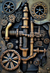 Industrial steampunk theme background