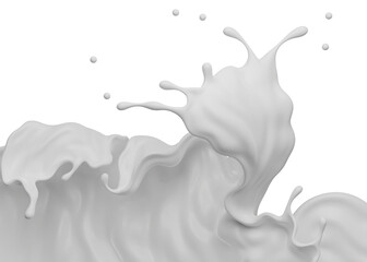 PSD  Milk Splash 3D Rendering