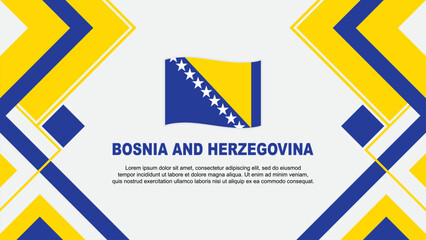 Bosnia And Herzegovina Flag Abstract Background Design Template. Bosnia And Herzegovina Independence Day Banner Wallpaper Vector Illustration. Banner