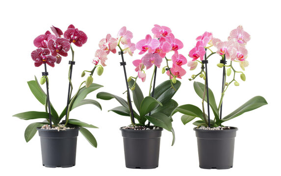 Orchid Plants as Symbols of Elegance On Transparent Background.