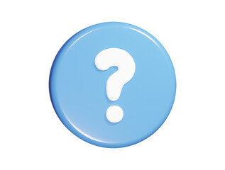 Question icon 3d render illustration