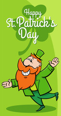Saint Patrick Day design with Leprechaun character