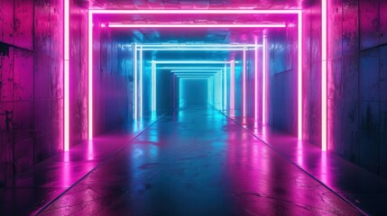 Fototapeta premium neon lights. Silhouettes of tropical leaves, colorful smoke