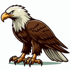 angry Bald Eagle vector cartoon illustration
