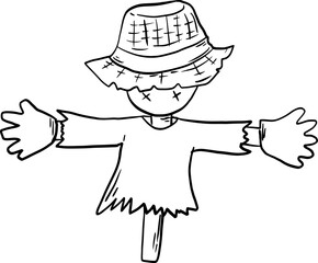 sketch scarecrow hand drawn