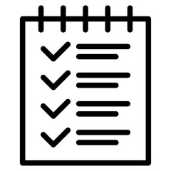 Clipboard witch Checklist, Wishlist Line Icon.