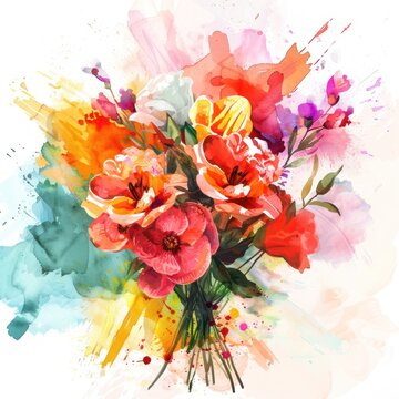 Colorful watercolor design for mothers day