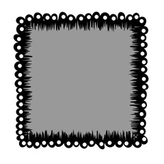 Stylish black frame drawn in doodle style on a gray background