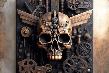 Industrial steampunk theme background