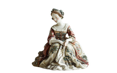 Porcelain Figurines for Timeless Decor On Transparent Background.