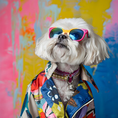 dog with sunglasses