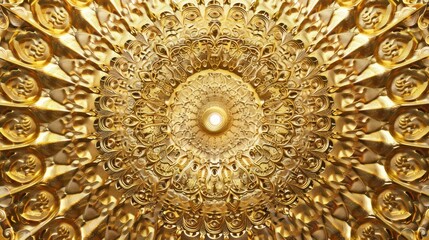 Background with golden mandalas round indian