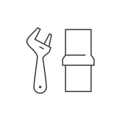 Plumbing service line outline icon