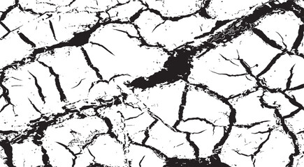 Obraz premium Cracked barren desert earth on transparent background