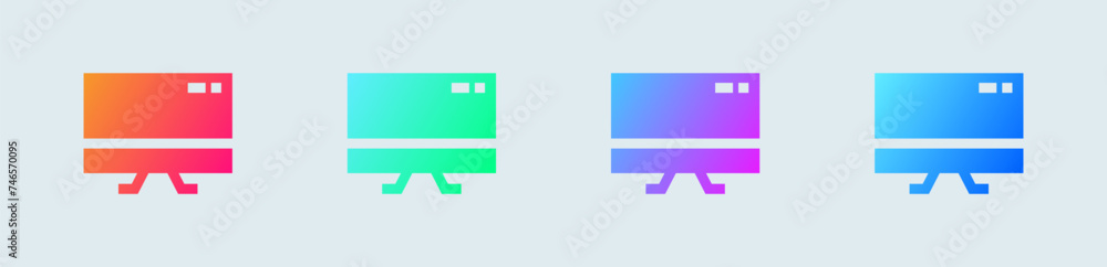 Aufkleber display solid icon in gradient colors. screen device signs vector illustration.