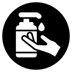 hand sanitizer glyph icon