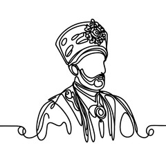 Ruler of the Ottoman Empire, line drawing style.