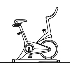 Bicycle trainer, line drawing style.