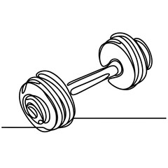 Dumbbells for fitness, line drawing style.