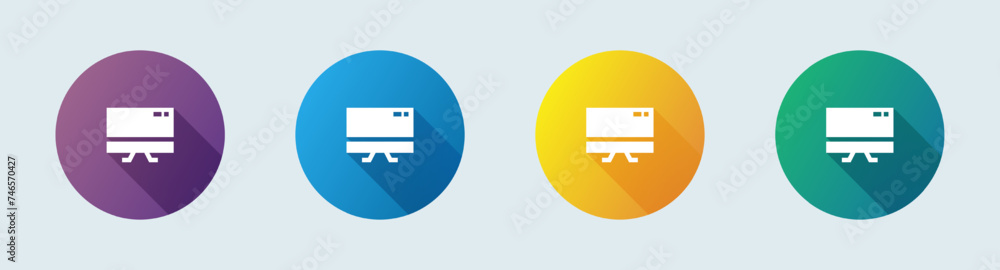Poster display solid icon in flat design style. screen device signs vector illustration.