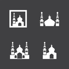 Fototapeta na wymiar Islamic Mosque Logo Design Vector Template Illustration
