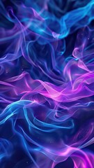 Fototapeta premium Abstract neon blue vertical background bright coloured illustration, artistic modern futuristic print, artwork. For poster, cover, wallpaper, presentation